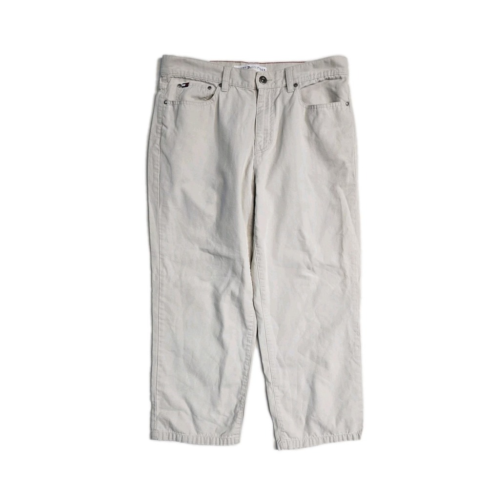 Vintage Women's Tommyโ Hilfiger Pants 8 Beige Cropped Y2K